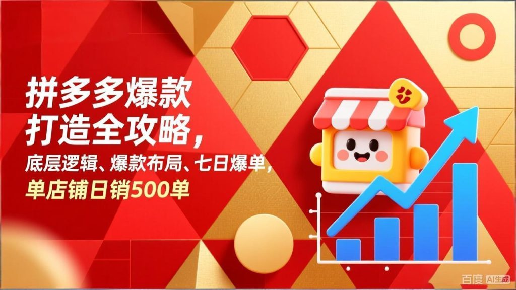 拼多多爆款打造全攻略，底层逻辑、爆款布局、七日爆单，单店铺日销500单-胜创圈