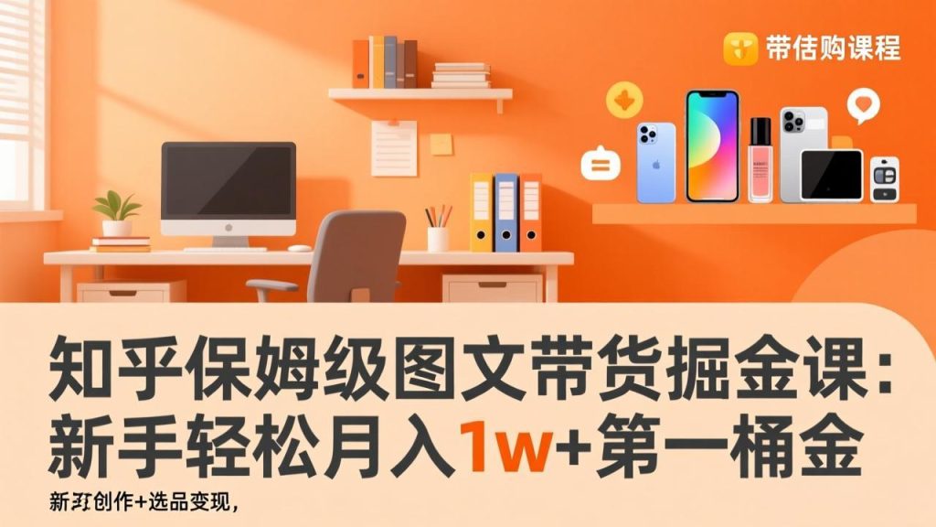 知乎保姆级图文带货掘金课：账号打造+爆文创作+选品变现，新手轻松月入1w+第一桶金-聚创学社