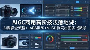 AIGC商用高阶技法落地课：AI摄影全流程+LoRA训练+MJSD协同出图实战教学-优创圈
