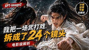 用GPT-Image2，把一段武打对决拆成24个连续镜头，从人物建立、动作衔接、运镜节奏，到情绪爆发-优创圈