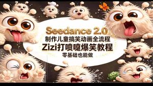 Seedance 2.0 制作儿童搞笑动画全流程Zizi打喷嚏爆笑教程｜零基础也能做-优创圈