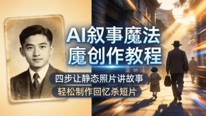AI叙事魔法创作教程，四步让静态照片讲故事，老照片修复加动态特效，轻松制作回忆杀短片-优创圈