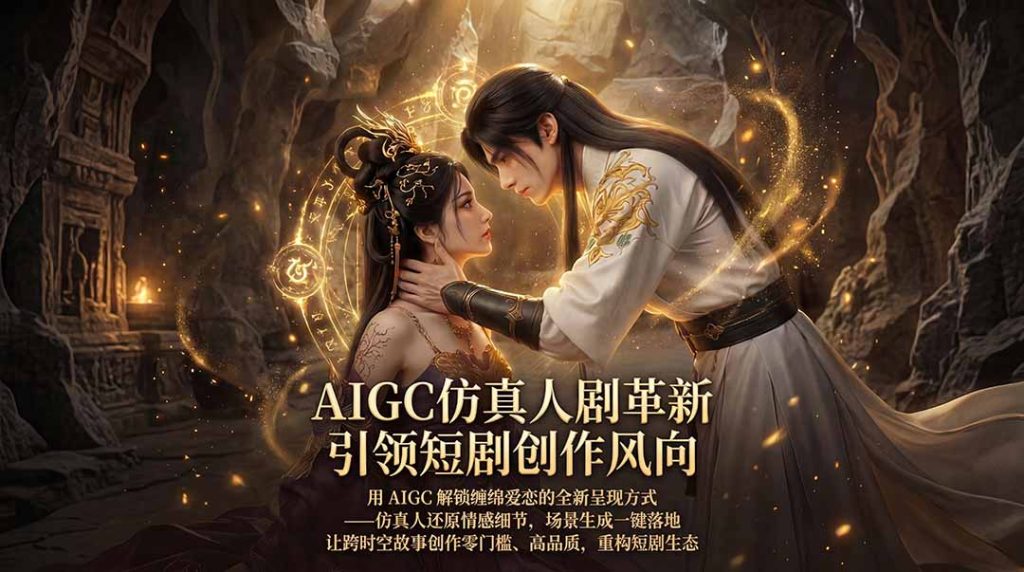 AIGC 仿真人短剧创作革新，解锁仙侠爱恋全新呈现，一键出高质场景，零门槛打造爆款剧集-优创圈