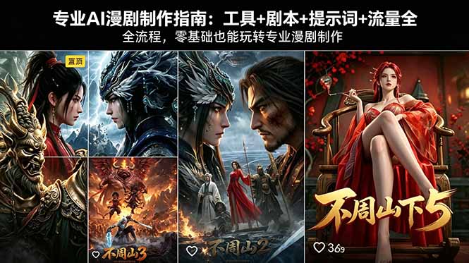 专业AI漫剧制作指南：工具+剧本+提示词+流量全流程，零基础也能玩转专业漫剧制作-优创圈