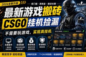 最新游戏搬砖，CSGO纯挂机，不需要玩游戏，实现真挂机，月入1W+，五一小高峰上车可吃肉，…-优创圈