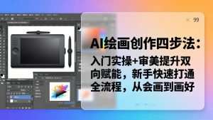 AI绘画创作四步法：入门实操+审美提升双向赋能，新手快速打通全流程，从会画到画好-优创圈