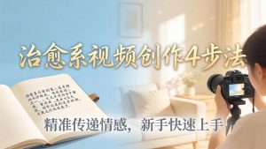 治愈系视频创作4步法：从文案打磨到画面呈现，精准传递情感，新手快速上手出优质内容-优创圈