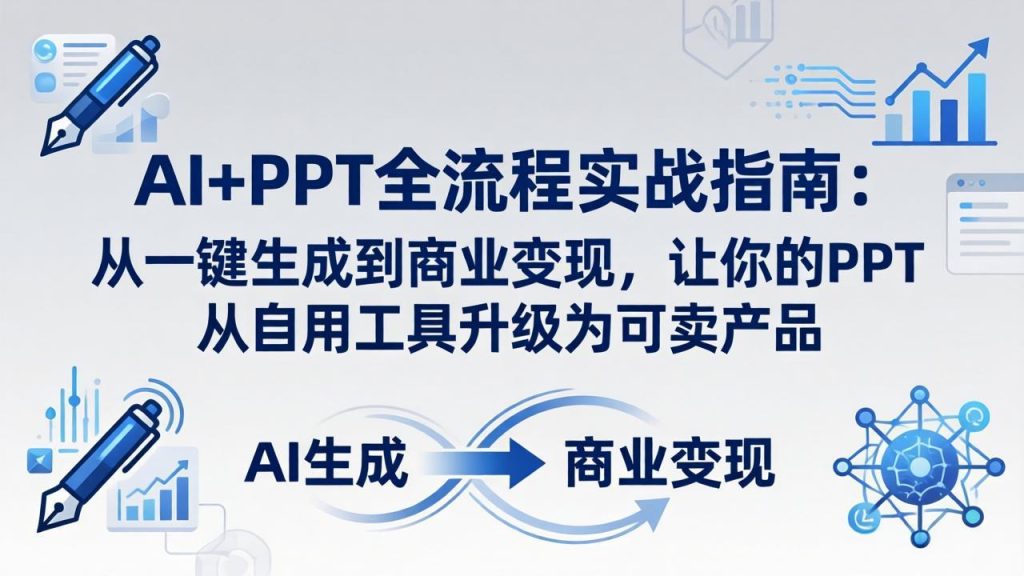 AI+PPT全流程实战指南-更新4月21：从一键生成到商业变现，让你的PPT从自用工具升级为可卖产品-优创圈