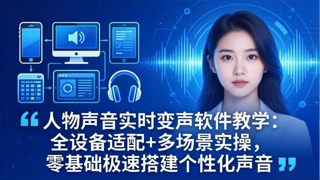 人物声音实时变声软件教学：全设备适配+多场景实操，零基础极速搭建个性化声音-优创圈