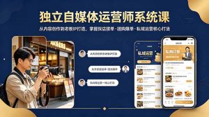 独立自媒体运营师系统课｜从内容创作到老板IP打造，掌握探店接单·团购爆单·私域运营核心打法-优创圈