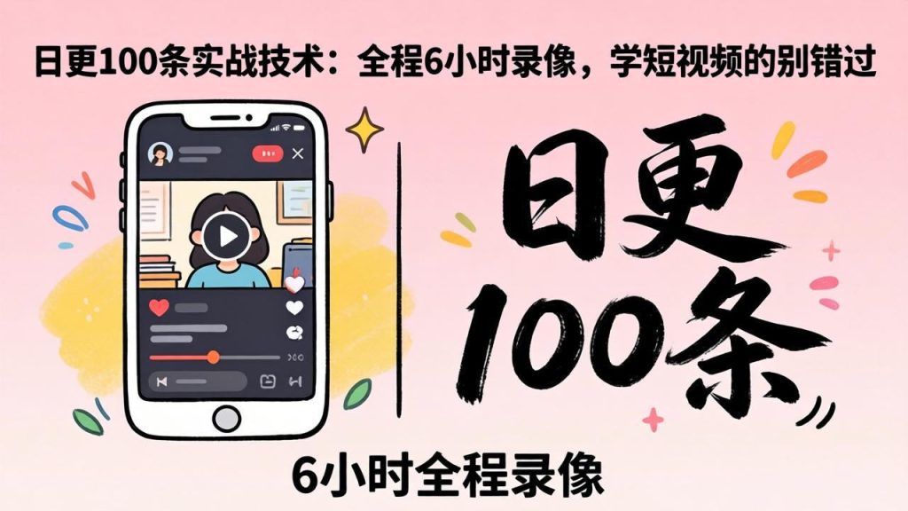 某工作坊东莞2026年4月12线下课：日更100条实战：全程6小时录像，学短视频的别错过-优创圈