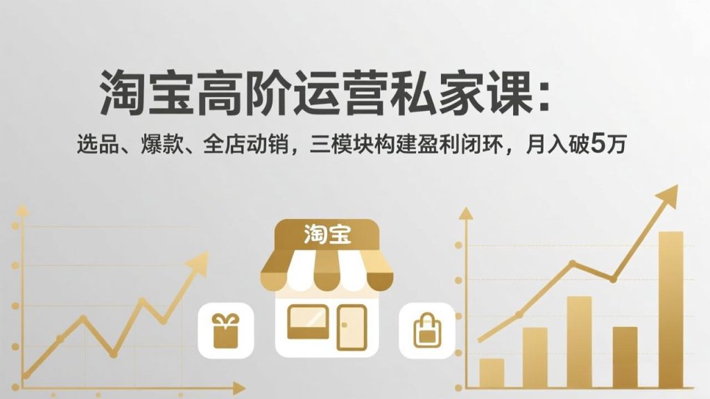 淘宝高阶运营私家课（更新26年4月18）：选品、爆款、全店动销，三模块构建盈利闭环，月入破5万-优创圈
