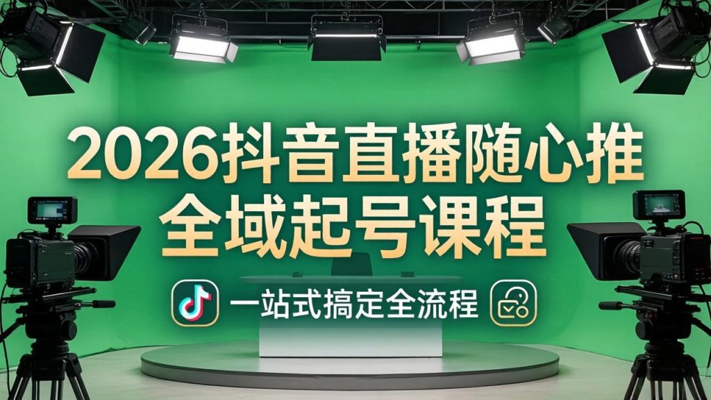 2026抖音直播随心推全域起号课程(更新4月18)：一站式搞定直播起号、稳号、放量全流程-优创圈