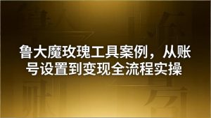 引流创业粉卖软件教学：鲁大魔玫瑰工具案例，从账号设置到变现全流程实操-优创圈