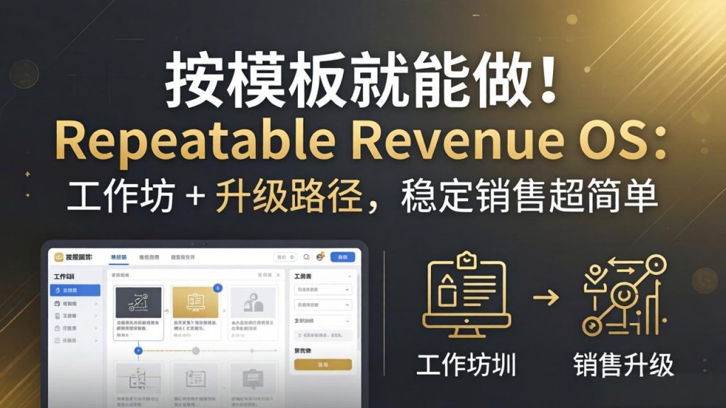 按模板就能做！Repeatable Revenue OS：工作坊 + 升级路径，稳定销售超简单-优创圈