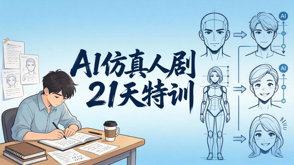 AI仿真人剧21天特训-更新：从剧本到成片全流程实战，掌握角色一致性与变现方法-优创圈