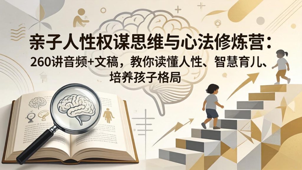 亲子人性权谋思维与心法修炼营：260讲音频+文稿，教你读懂人性、智慧育儿、培养孩子格局-优创圈