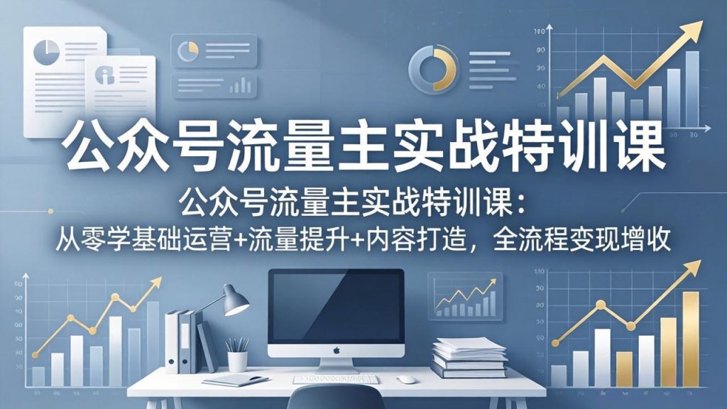 公众号流量主实战特训课：从零学基础运营+流量提升+内容打造，全流程变现增收-优创圈