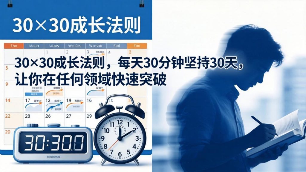 付费文章：30×30成长法则，每天30分钟坚持30天，让你在任何领域快速突破-优创圈