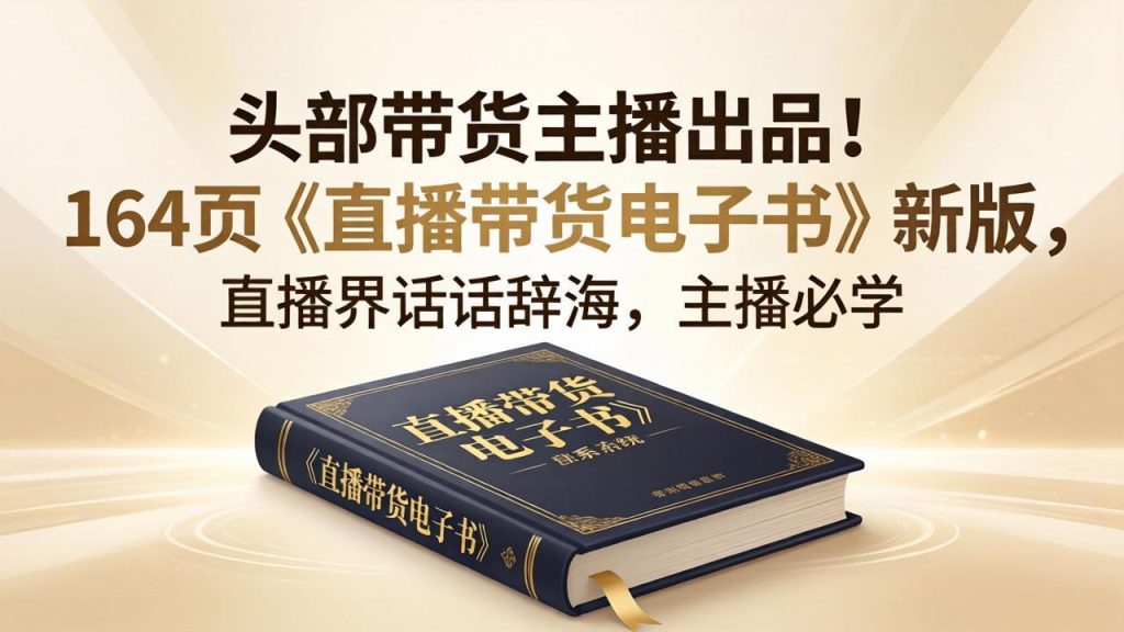 头部带货主播出品！164页《直播带货电子书》新版，直播界话术辞海，主播必学-优创圈