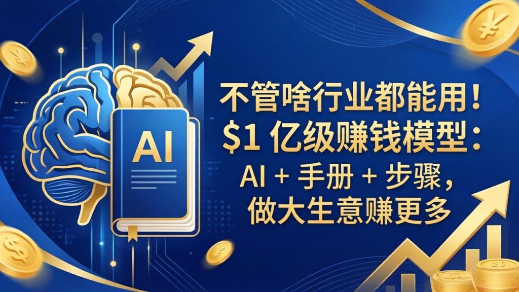 不管啥行业都能用！$1 亿级赚钱模型：AI + 手册 + 步骤，做大生意赚更多-优创圈