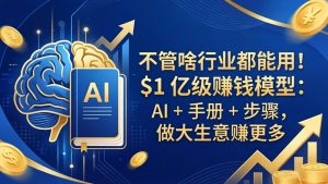 不管啥行业都能用！$1 亿级赚钱模型：AI + 手册 + 步骤，做大生意赚更多-优创圈
