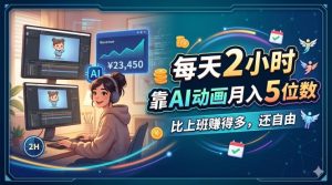 每天 2 小时，靠 AI 动画月入 5 位数，比上班赚得多，还自由-优创圈
