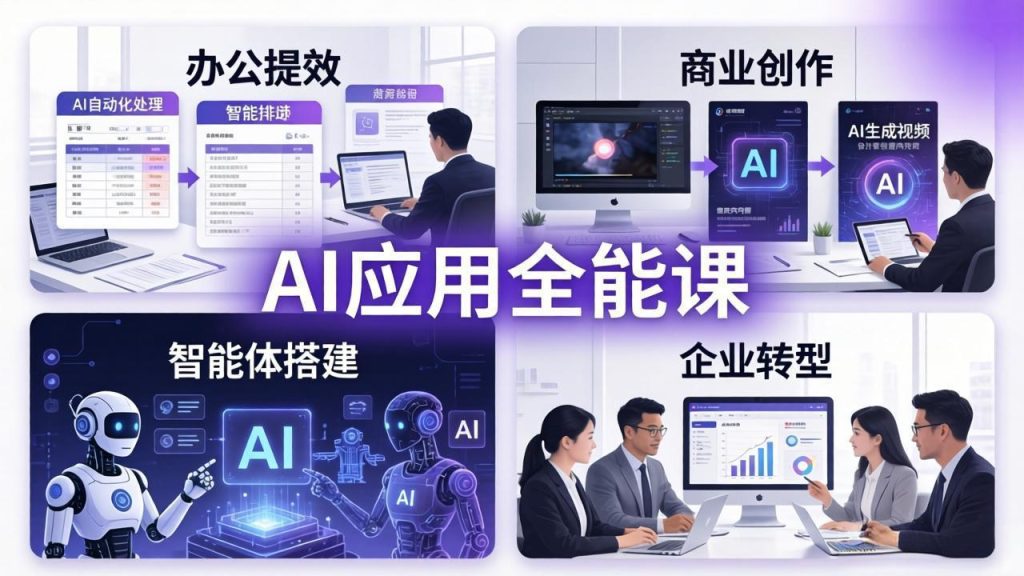 AIGC 应用师全能课-更新：办公提效、商业创作、智能体搭建、企业转型，一站式学会AI应用-优创圈