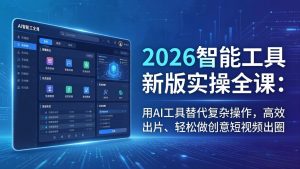 2026智能工具新版实操全课：用AI工具替代复杂操作，高效出片、轻松做创意短视频出圈-优创圈