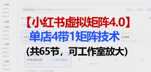 小红书虚拟矩阵4.0技术：单店4带1矩阵（共65节，可工作室放大）-优创圈