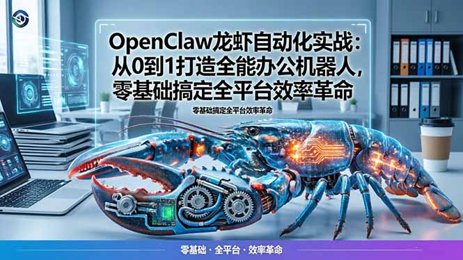 OpenClaw龙虾自动化实战：从0到1打造全能办公机器人，零基础搞定全平台效率革命-优创圈