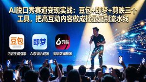 AI脱口秀赛道变现实战：豆包+即梦+剪映三个工具，把高互动内容做成批量复制流水线-优创圈