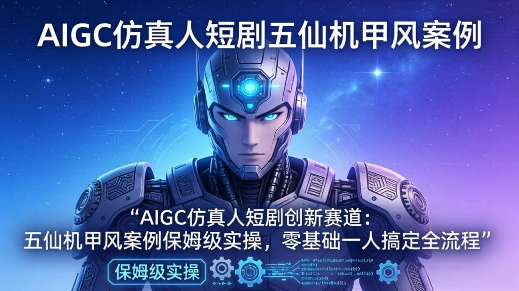AIGC仿真人短剧创新赛道：五仙机甲风案例保姆级实操，零基础一人搞定全流程-优创圈