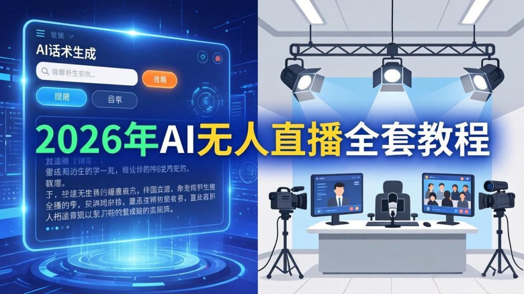 2026年AI无人直播全套教程：OBS安装+软件配置+直播间搭建+话术生成+一键开播实操-优创圈