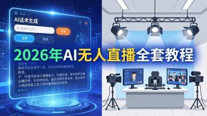 2026年AI无人直播全套教程：OBS安装+软件配置+直播间搭建+话术生成+一键开播实操-优创圈