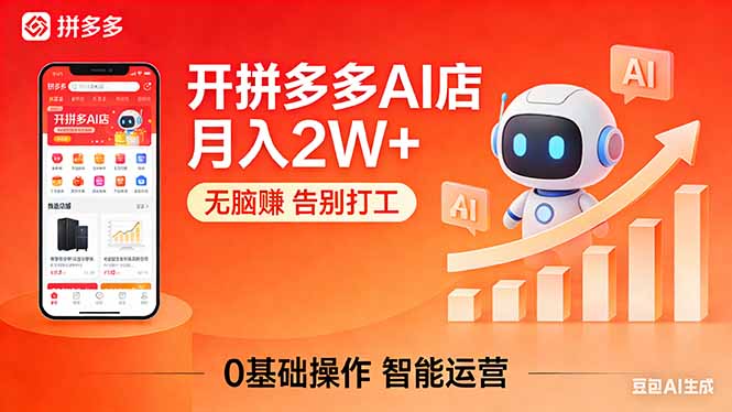 开一家拼多多AI店，月入2W+，无脑赚，告别打工，附SOP手册-优创圈
