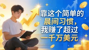 付费文章：靠这个简单的晨间习惯，我赚了超过一千万美元-优创圈