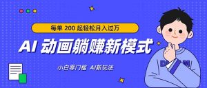 AI 动画躺赚新模式，无需经验，每单 200 起轻松月入过万-优创圈