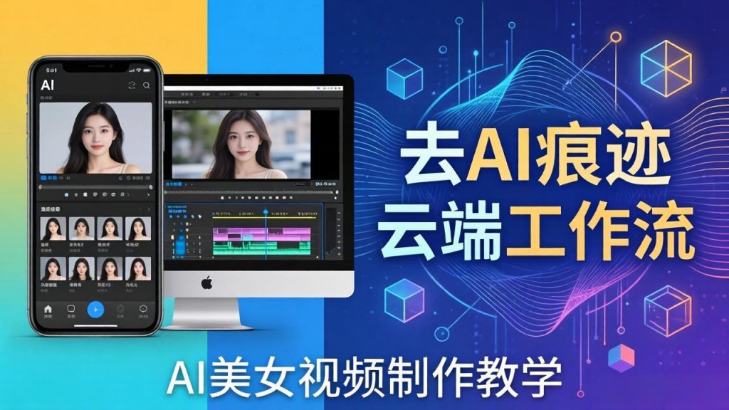AI美女视频制作教学：去AI痕迹，云端工作流出图，手机电脑均可，不需要配置-优创圈