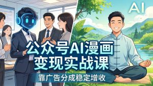 公众号AI漫画变现实战课：星座/职场/养生多赛道+智能体发文，靠广告分成稳定增收-优创圈
