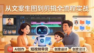 原创 AI 剧情短视频带货：AI+家庭剧情+带货广告，从文案生图到剪辑全流程实战-优创圈