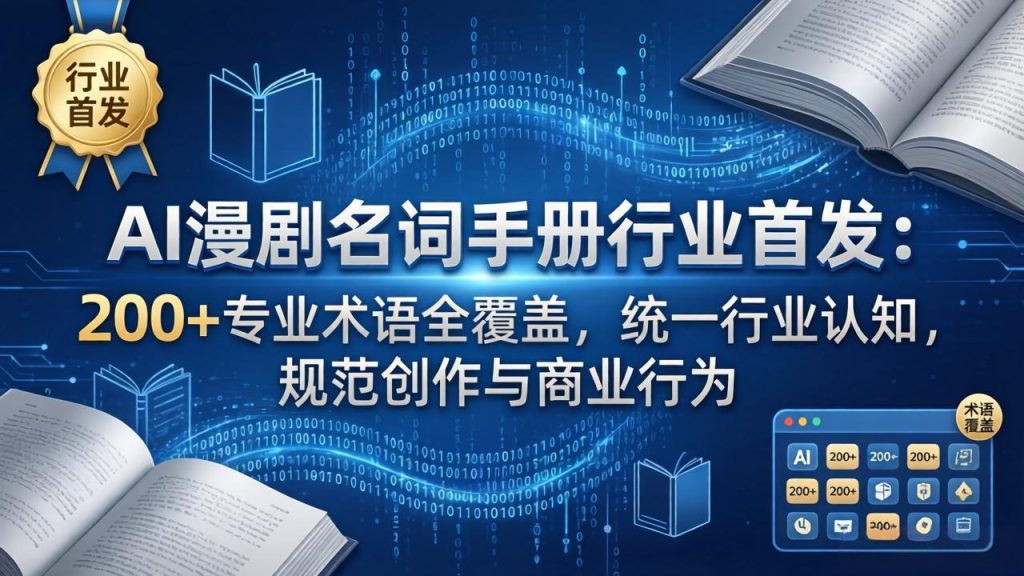 AI漫剧名词手册行业首发：200+专业术语全覆盖，统一行业认知，规范创作与商业行为-优创圈