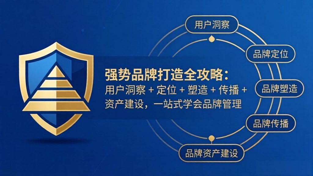强势品牌打造全攻略：用户洞察 + 定位 + 塑造 + 传播 + 资产建设，一站式学会品牌管理-优创圈