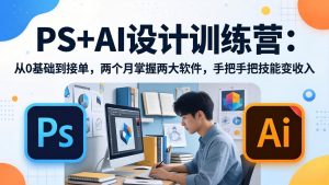 PS+AI设计训练营：从0基础到接单，两个月掌握两大软件，手把手把技能变收入-优创圈