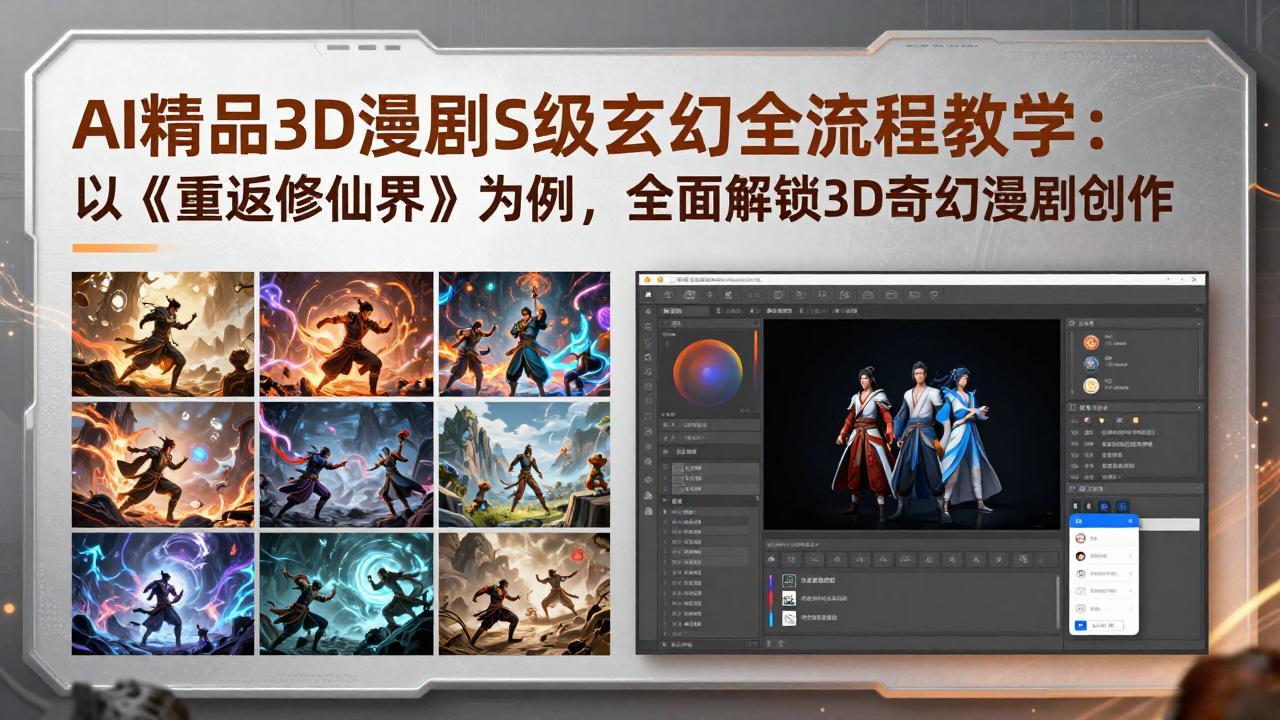 AI精品3D漫剧S级玄幻全流程教学：以《重返修仙界》为例，全面解锁3D奇幻漫剧创作