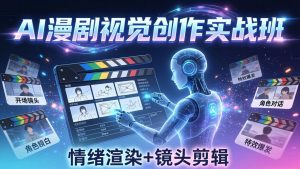 AI漫剧视觉导演思维实战班，从脚本到成片全掌握，分镜设计情绪渲染一站学会-优创圈