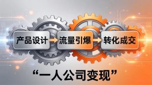 一人公司变现全攻略：产品设计+流量引爆+转化成交，打造不受年龄限制的长期事业-优创圈