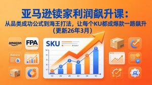 亚马逊卖家利润飙升课：从品类成功公式到海王打法，让每个SKU都成爆款一路飙升（更新26年3月）-优创圈