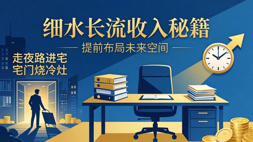 某付费文章：细水长流收入秘籍：走夜路进宅门烧冷灶，提前布局未来空间-优创圈