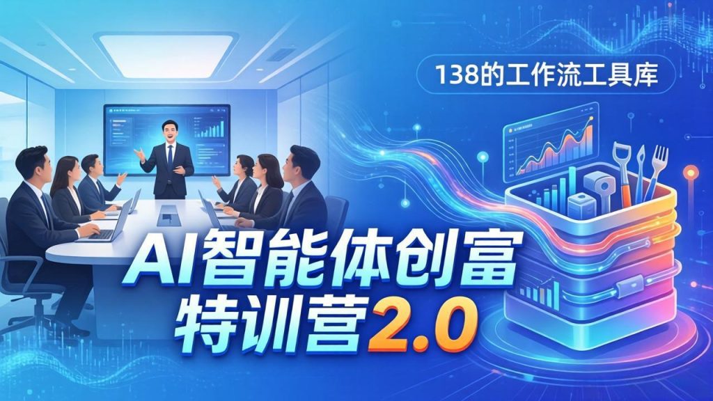 AI智能体创富训练营2.0：3天闭门直播+视频课+工具库，从0到1搭建智能体附138个工作流-优创圈